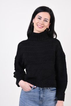 Pulover Dama Noisy May Wendy High Neck Petite Black